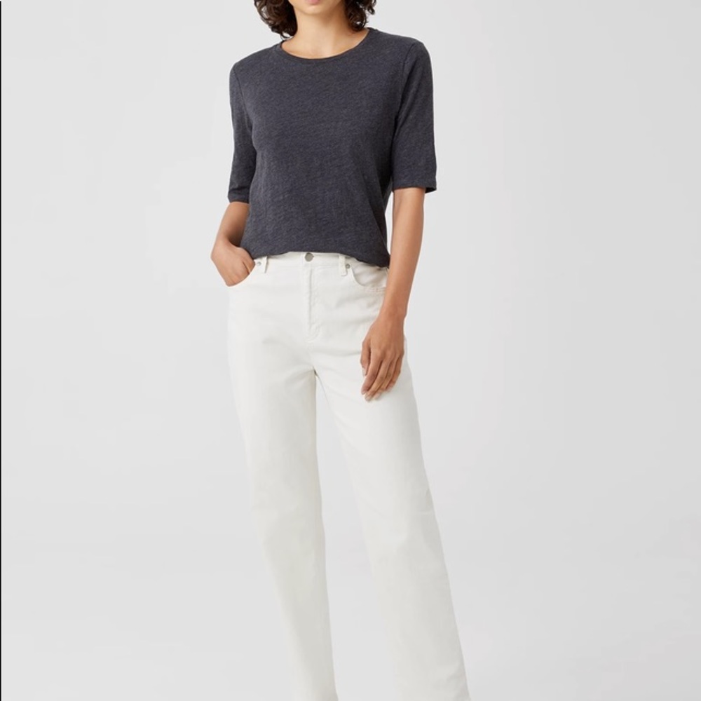 Eileen Fisher White Denim Jeans - 18w
